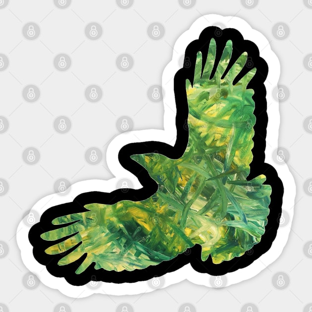 green crow Sticker by Zephyr_Holm_Damgaard